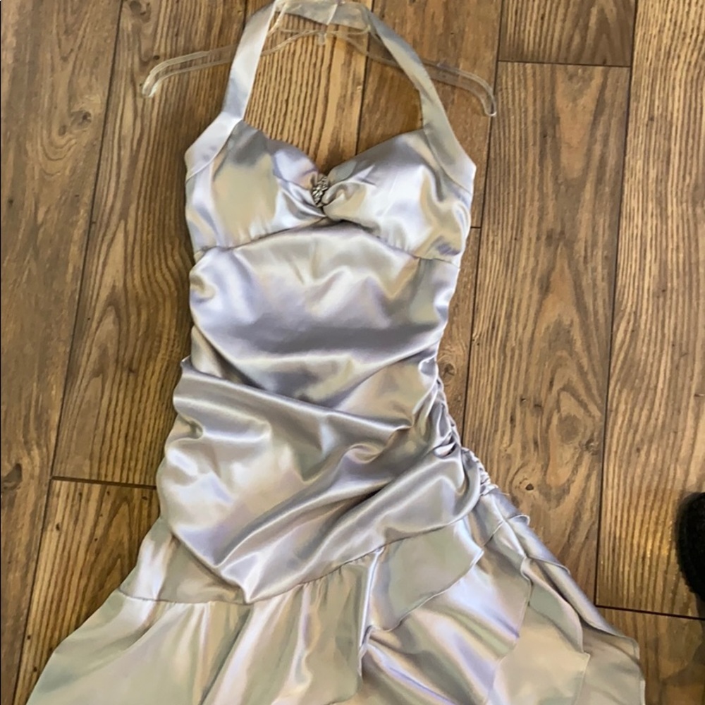 Silver prom dress